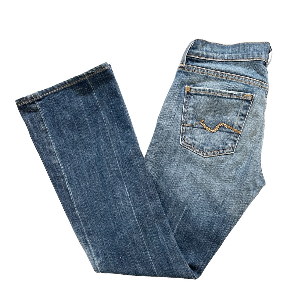 7 for all mankind bootcut low rise jeans beaded pockets size 26
